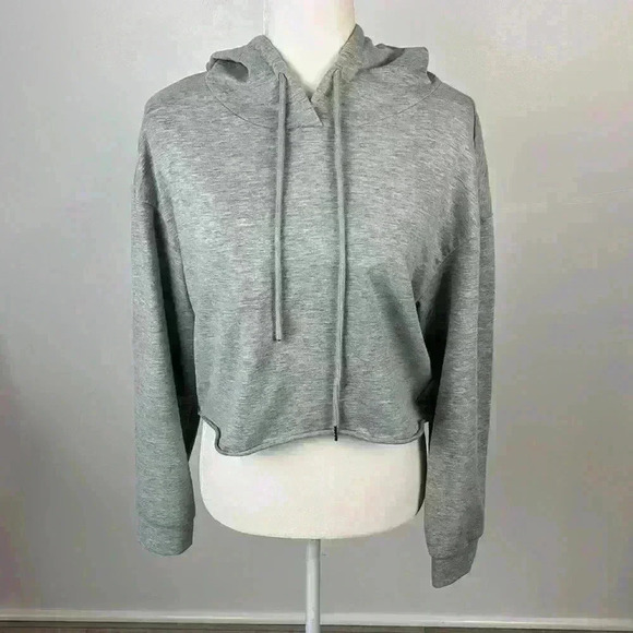 SHEIN Light Grey Cropped Hoodie Size M - Picture 1 of 9